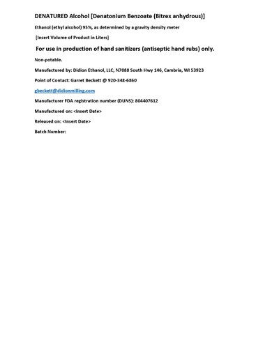 30280 L Label (Hand Sanitizer Label   Denatured Alcohol)